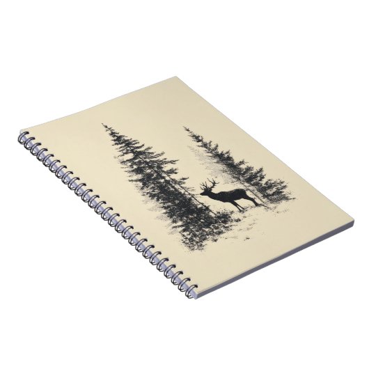 Forest Elk Silhouette Sketch Notitieboek (Rechterzijde)