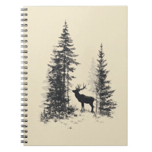 Forest Elk Silhouette Sketch Notitieboek