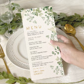 Forest Eucalyptus Green Menu Mariage Feuille