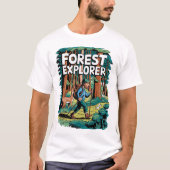 Forest Explorer  wandelillustratie T-shirt (Voorkant)