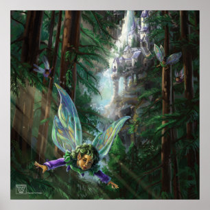 Forest Fairies en Waterfall Castle Poster