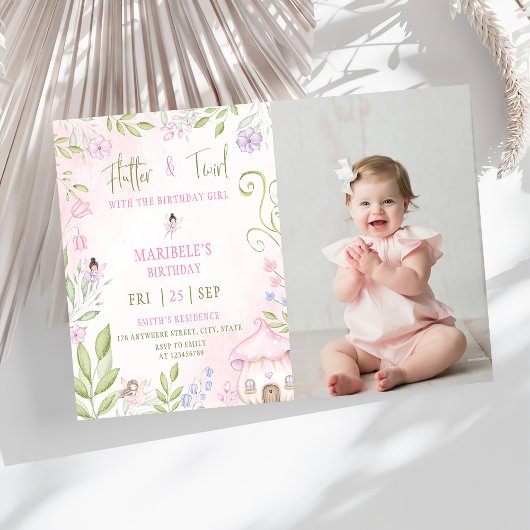 Forest Fairy Flutter & Twirl Meisje Verjaardag Fot Kaart