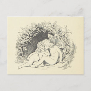 Forest Fairy in Love  Drawing Briefkaart