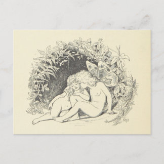 Forest Fairy in Love  Drawing Briefkaart