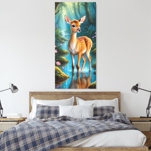 Forest Fawn Canvas Afdruk (Insitu (Slaapkamer))