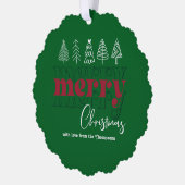 Forest Feestelijke krabbels Vrolijke Kerst Keepsak Ornament Kaart (Links)