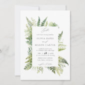 Forest Fern Mountains Woodland Elegante bruiloft Kaart (Voorkant)