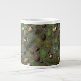 Forest Floor Rustic Woodland Pattern Extra Grote Beker