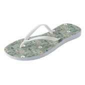 Forest Floral Sage Green Teenslippers (Schuin)