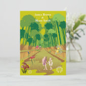 Forest Flowers Journey Adam en Eva Wedding Kaart (Staand voorkant)