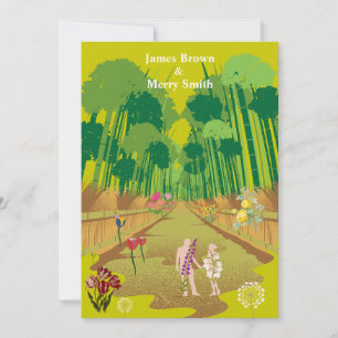 Forest Flowers Journey Adam en Eva Wedding Kaart