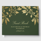 Forest Foliage Botanical Elegant Script Wedding Gastenboek (Voorkant)