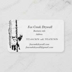 Forest Fox Creek Drywall Aangepast Visitekaartje