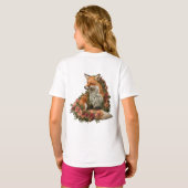 Forest Fox geborduurde puzzel T-shirt (Achterkant volledig)