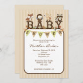 Forest Friends Baby shower Uitnodiging (Voorkant / Achterkant)