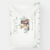 Forest Friends eerste verjaardag Spandoek (Verticaal)