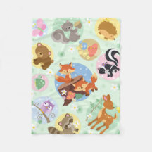 Forest Friends Flannel Blanket
