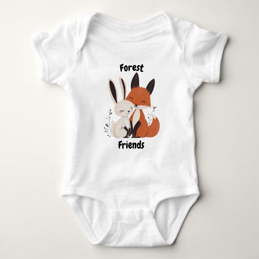 Forest Friends Fox & Rabbit - Schattige Bos Dier Romper (Voorkant)