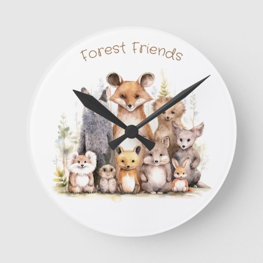 Forest Friends | Schuddieren | Kwekerij en Kind Ronde Klok (Voorkant)