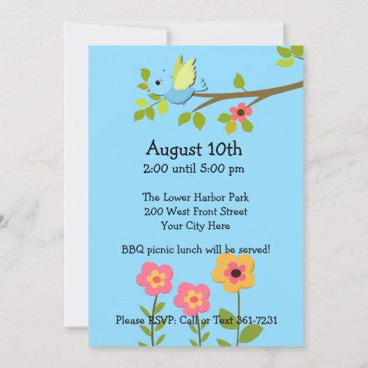 Forest Friends Woodland Aangepaste Uitnodiging (Achterkant)