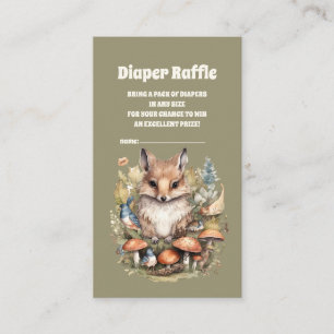 Forest Friends Woodland Baby shower Diaper Raffle Informatiekaartje