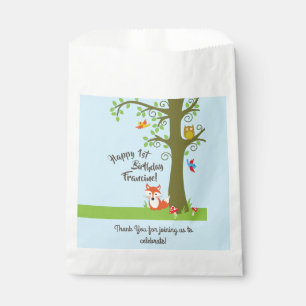 Forest Friends Woodland Cute 1st Birthday Party Bedankzakje