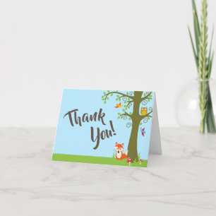 Forest Friends Woodland Cute 1st Birthday Party Kaart