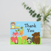 Forest Friends Woodland Merci Carte postale (Debout devant)