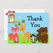 Forest Friends Woodland Merci Carte postale (Devant / Derrière)
