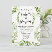 Forest Garden Wild Wreath Wedding Invitation Kaart (Staand voorkant)