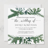 Forest gebladerte krans Waterverf bruiloft | Vierk Kaart (Voorkant)