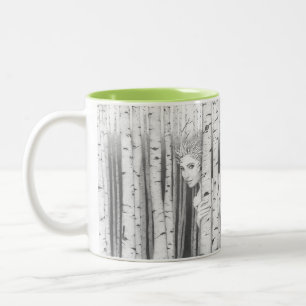 Forest Girl "Saltus Puella", blij idee koffie Tweekleurige Koffiemok