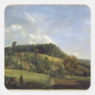 Forest Glade nabij een dorp, 1833 Vierkante Sticker