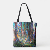 Forest Glas in lood Style Canvas tas (Achterkant)