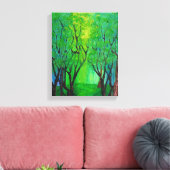 Forest Glow stretched canvas Print (Insitu (Woonkamer))