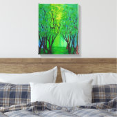 Forest Glow stretched canvas Print (Insitu (Slaapkamer))