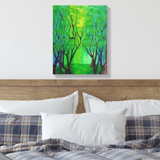 Forest Glow stretched canvas Print (Insitu (Slaapkamer))