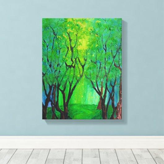 Forest Glow stretched canvas Print (Insitu (Houten vloer))