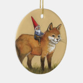 Forest Gnome en Red Fox Keramisch Ornament (Rechts)