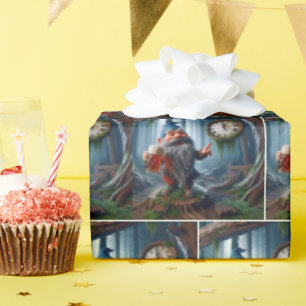 Forest Gnome op vijf uur tijd Cadeaupapier