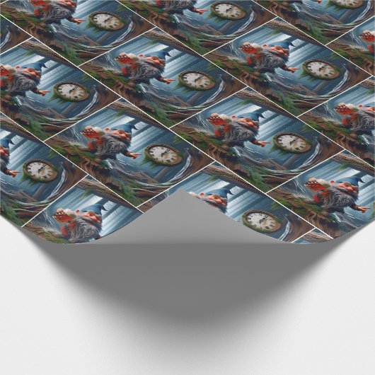 Forest Gnome op vijf uur tijd Cadeaupapier (Hoek)