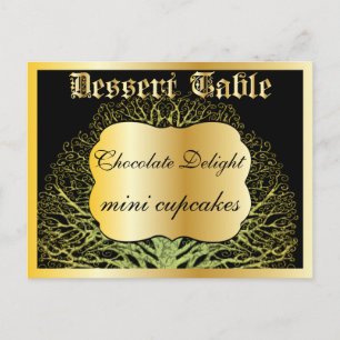 Forest Gold Dessert of Snoep Buffet Table Card Briefkaart