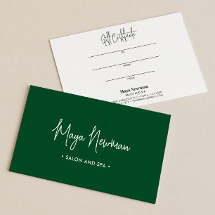 FOREST GREE DARK SIGNATURE Monogram Gift Kaart