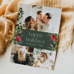 Forest Green 3 Foto Moderne Typografie Feestdagenkaart