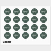 Forest Green and White Merry Script Kerstmis Ronde Sticker (Vel)
