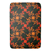 Forest Green and Yellow Tribal Star Pattern Badmat (Voorkant Verticaal)