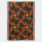 Forest Green and Yellow Tribal Star Pattern Deken (Voorkant Verticaal)