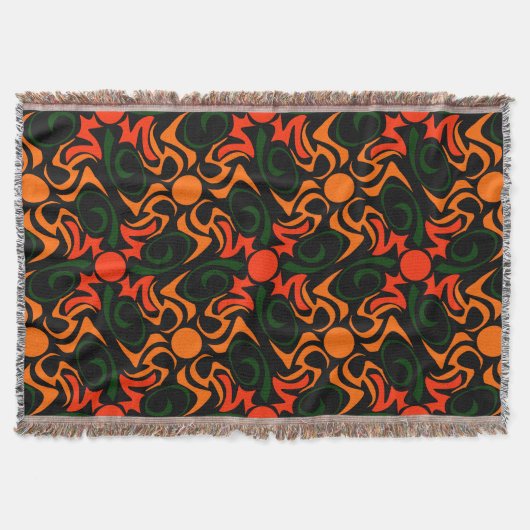 Forest Green and Yellow Tribal Star Pattern Deken (Voorkant)