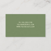 Forest Green Beige Bio Cosmétique Carte de visite (Dos)
