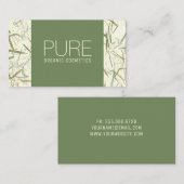 Forest Green Beige Bio Cosmétique Carte de visite (Devant / Derrière)